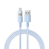 Cablu Baseus Display 2 (P10382700311-00), USB to Lightning, Fast Charging, Digital Display, 2.4A, 1m, Galaxy Blue
