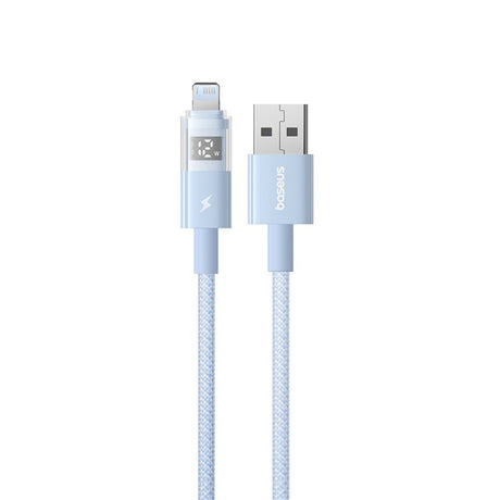Cablu Baseus Display 2 (P10382700311-01), USB to Lightning, Fast Charging, Digital Display, 2.4A, 2m, Galaxy Blue