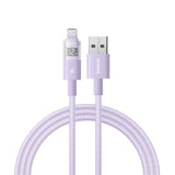 Cablu Baseus Display 2 (P10382700511-00), USB to Lightning, Fast Charging, Digital Display, 2.4A, 1m, Nebula Purple
