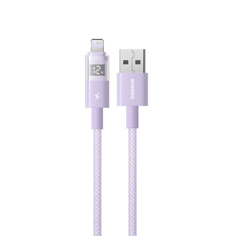 Cablu Baseus Display 2 (P10382700511-00), USB to Lightning, Fast Charging, Digital Display, 2.4A, 1m, Nebula Purple