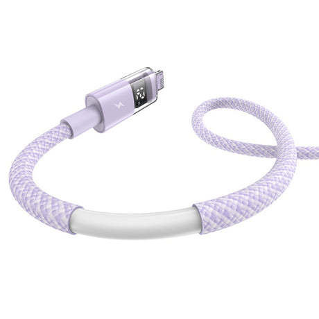 Cablu Baseus Display 2 (P10382700511-01), USB to Lightning, Fast Charging, Digital Display, 2.4A, 2m, Nebula Purple