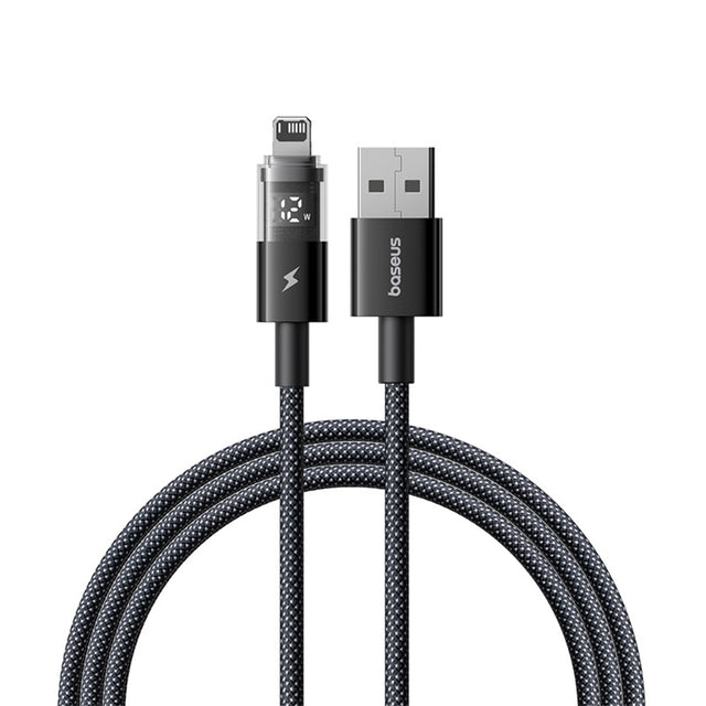 Cablu Baseus Display 2 (P10382700121-01), USB to Lightning, Fast Charging, Digital Display, 2.4A, 2m, Negru Cosmic