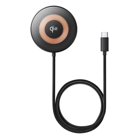 Incarcator Baseus Magnetic Wireless Simple Mini4 (P10273300121-01), Universal, with Stand, USB-C, Qi2 15W, 1m, Negru Cosmic