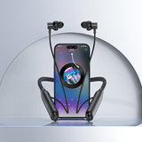 Casti Acefast Bluetooth Earphones (N4), Behind the Head, Neckband, Bluetooth 5.3, IPX4, LED Display, 800mAh, Negru