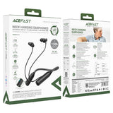 Casti Acefast Bluetooth Earphones (N4), Behind the Head, Neckband, Bluetooth 5.3, IPX4, LED Display, 800mAh, Negru