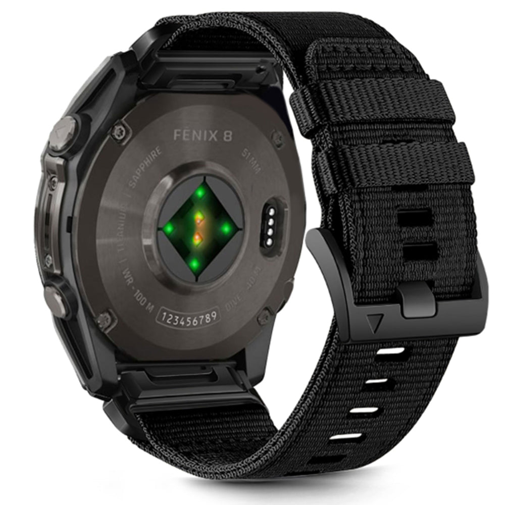 Curea smartwatch Techsuit Watchband QuickFit 22mm (W070) compatibil cu Garmin Fenix 5/5 Plus 6/6 Pro/7/Forerunner 945/970/Approach S60, Obsidian Black