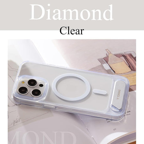 Husa de protectie Torras Pstand MagSafe compatibil cu iPhone 15 Pro Max, Transparent
