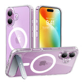 Husa de protectie Torras Pstand MagSafe compatibil cu iPhone 16, Transparent