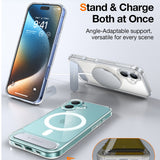Husa de protectie Torras Pstand MagSafe compatibil cu iPhone 16, Transparent