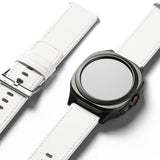 Accesoriu smartwatch Ringke Leather One Basic Bold 24mm compatibil cu Fossil Hybrid / Mobvoi TicWatch Pro 5 / Suunto 9 / Suunto 9 Baro / Suunto D5, Alb