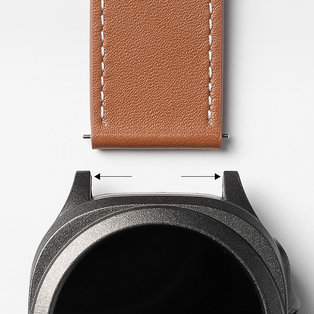 Accesoriu smartwatch Ringke Leather One Basic Bold 24mm compatibil cu Fossil Hybrid / Mobvoi TicWatch Pro 5 / Suunto 9 / Suunto 9 Baro / Suunto D5, Alb