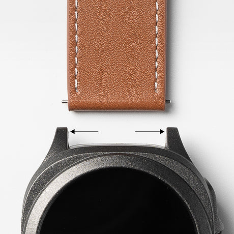 Accesoriu smartwatch Ringke Leather One Basic Bold 24mm compatibil cu Fossil Hybrid / Mobvoi TicWatch Pro 5 / Suunto 9 / Suunto 9 Baro / Suunto D5, Alb