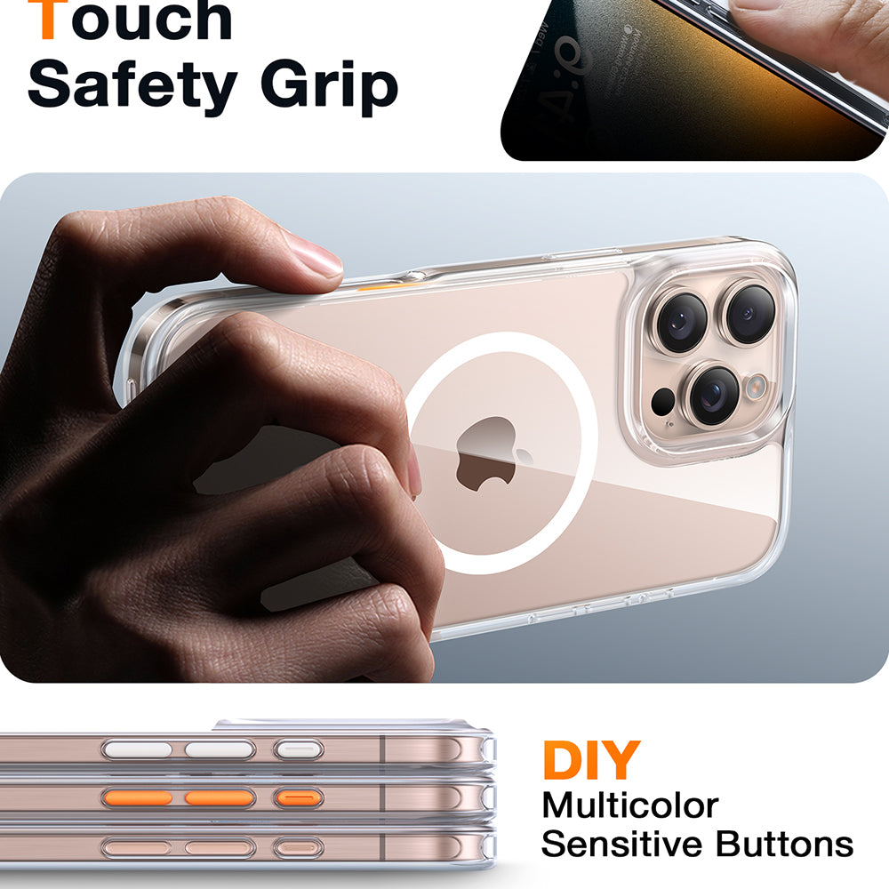 Husa de protectie Torras Diamond MagSafe compatibil cu iPhone 16 Pro Max, Transparent
