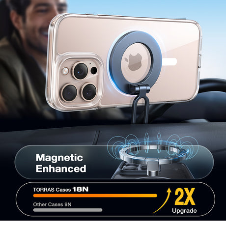 Husa de protectie Torras Diamond MagSafe Series compatibil cu iPhone 16 Pro, Transparent