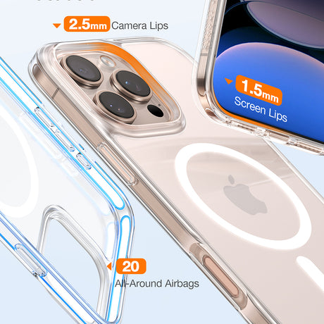 Husa de protectie Torras Diamond MagSafe Series compatibil cu iPhone 16 Pro, Transparent