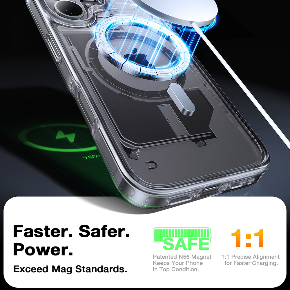 Husa de protectie Torras Diamond MagSafe Series compatibil cu iPhone 16, Transparent