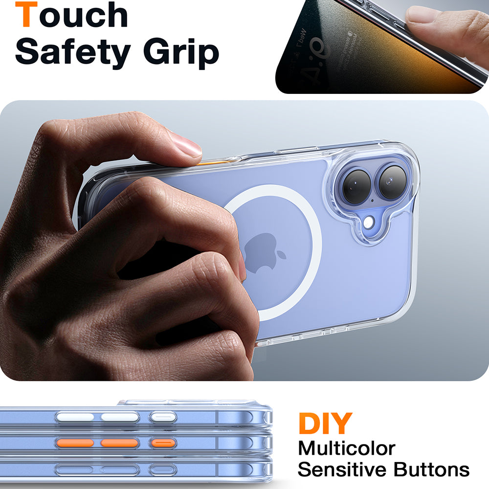 Husa de protectie Torras Diamond MagSafe Series compatibil cu iPhone 16, Transparent