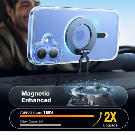 Husa de protectie Torras Diamond MagSafe Series compatibil cu iPhone 16 Plus, Transparent