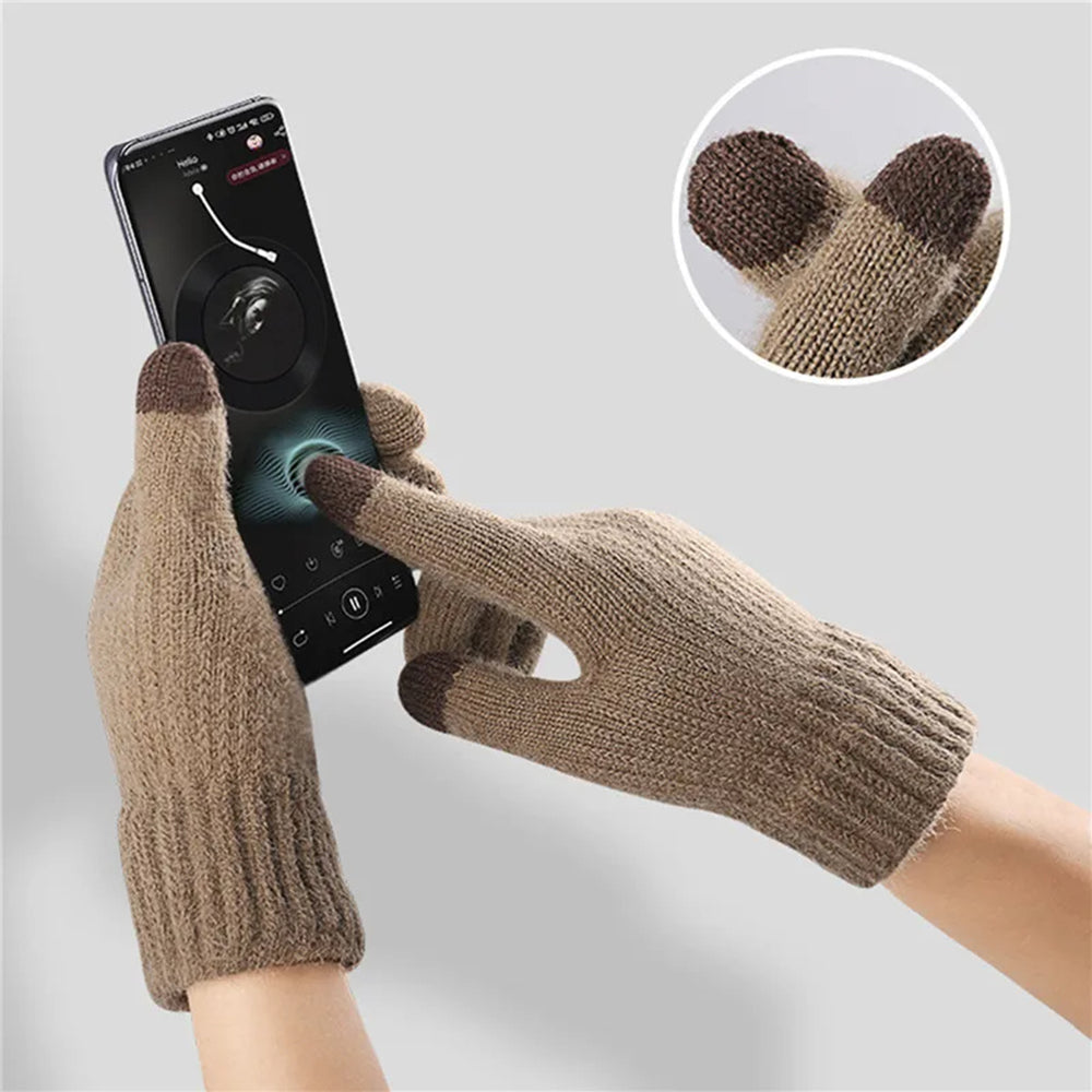 Iwarm Gloves (ST0016), from Alpaca Wool, Size 22cm, Coffee