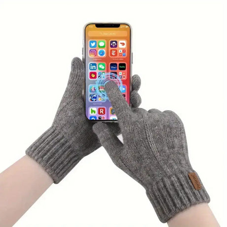 Iwarm Gloves (ST0016), from Alpaca Wool, Size 22cm, Bleumarin