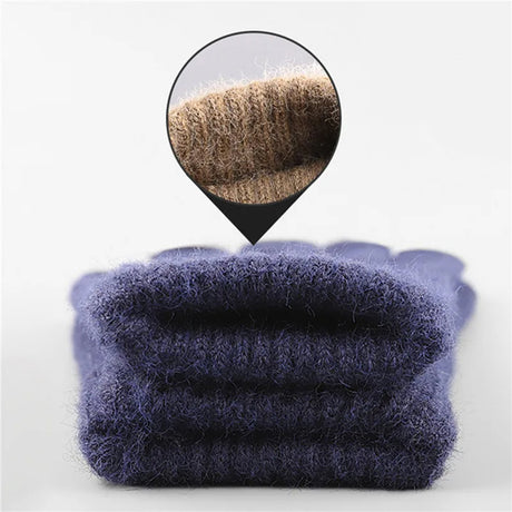 Iwarm Gloves (ST0016), from Alpaca Wool, Size 22cm, Bleumarin