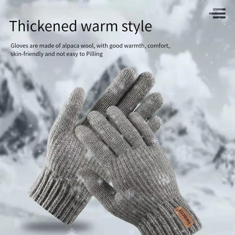 Iwarm Gloves (ST0016), from Alpaca Wool, Size 22cm, Bleumarin