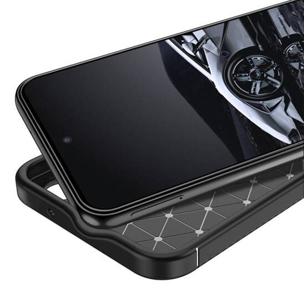 Husa de protectie Techsuit CarbonFiber compatibil cu Samsung Galaxy S25, Negru