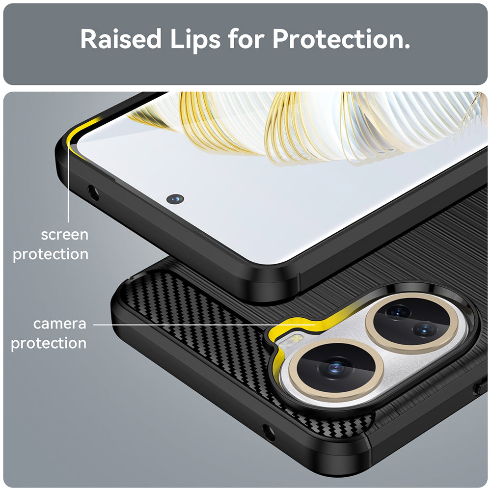 Husa de protectie Techsuit Carbon Silicone compatibil cu Huawei nova 10 SE, Negru