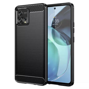 Husa de protectie Techsuit Carbon Silicone compatibil cu Motorola Moto G72, Negru