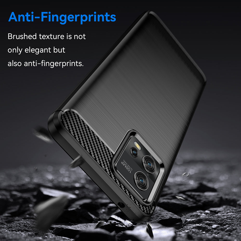 Husa de protectie Techsuit Carbon Silicone compatibil cu Motorola Moto G72, Negru