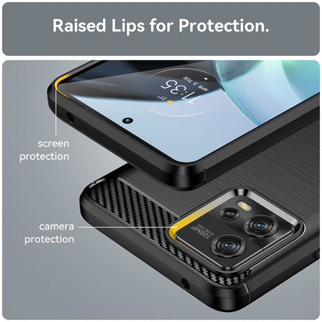 Husa de protectie Techsuit Carbon Silicone compatibil cu Motorola Moto G72, Negru