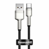 Cablu Baseus Cafule Series Metal (CAKF000101), USB to Type-C Fast Charging, 66W, 6A, 1m, Negru