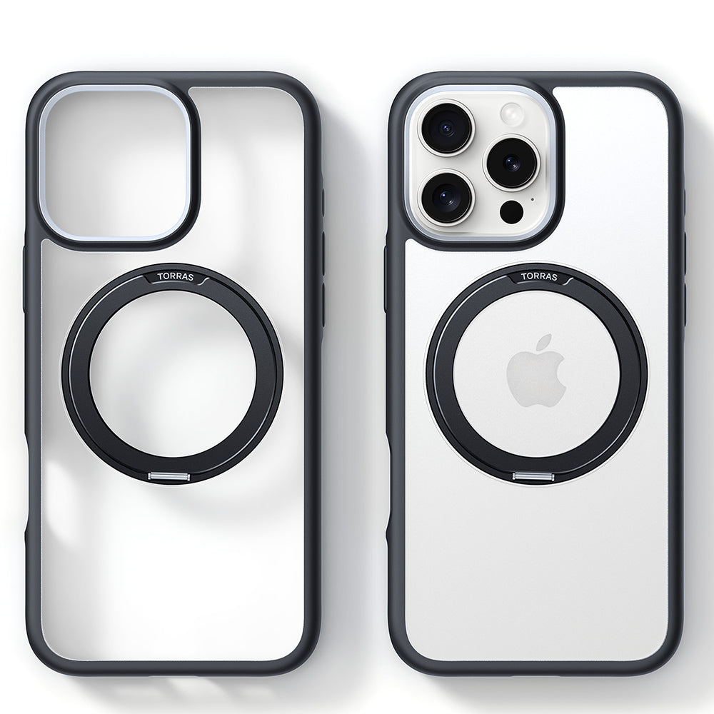 Husa de protectie Torras Ostand R Fusion MagSafe Series compatibil cu iPhone 16 Pro, Negru