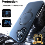 Husa de protectie Torras Ostand Spin MagSafe Series compatibil cu iPhone 16, Negru