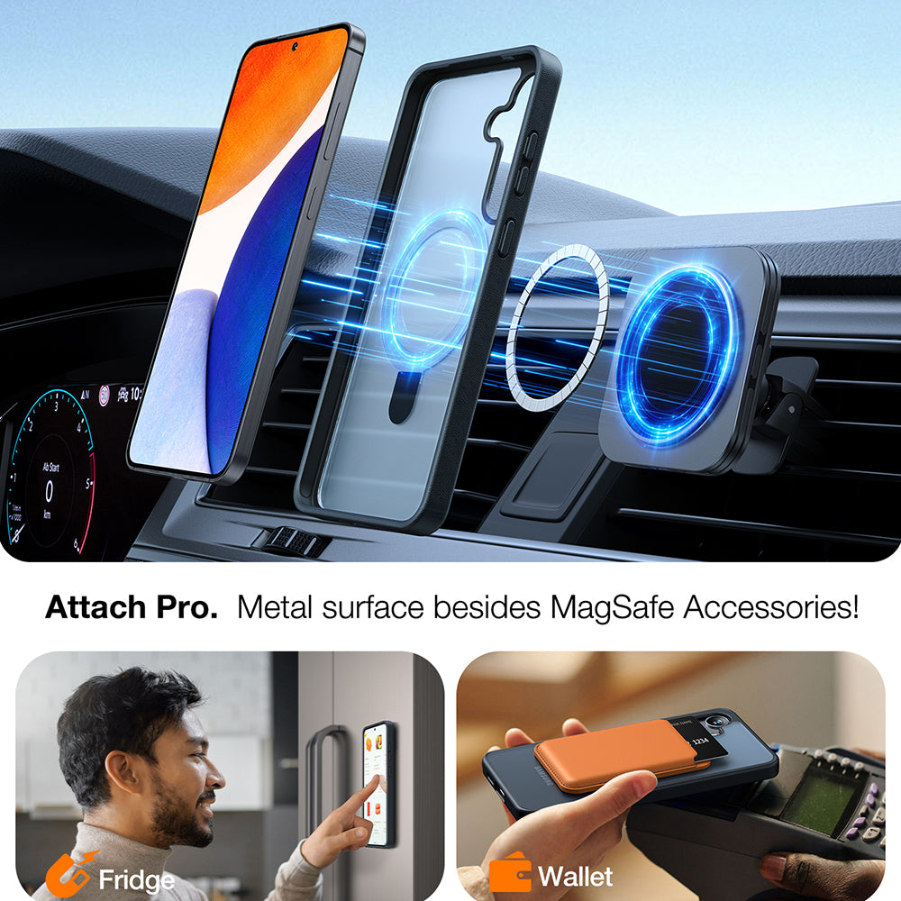 Husa de protectie Torras Ostand MagSafe Series compatibil cu Samsung Galaxy S24 Plus, Negru