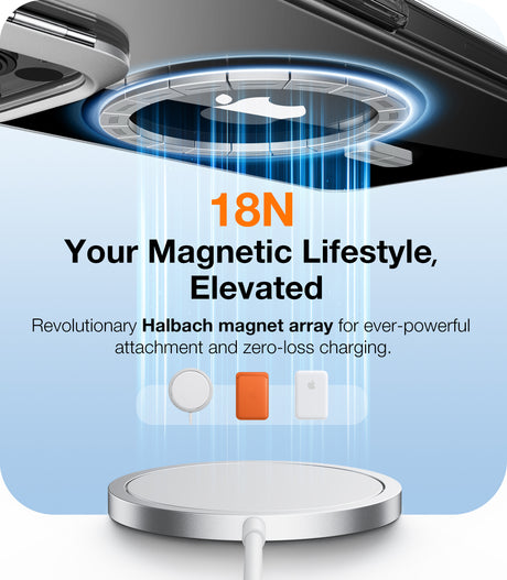 Husa de protectie Torras Lstand MagSafe compatibil cu iPhone 15 Pro, Transparent