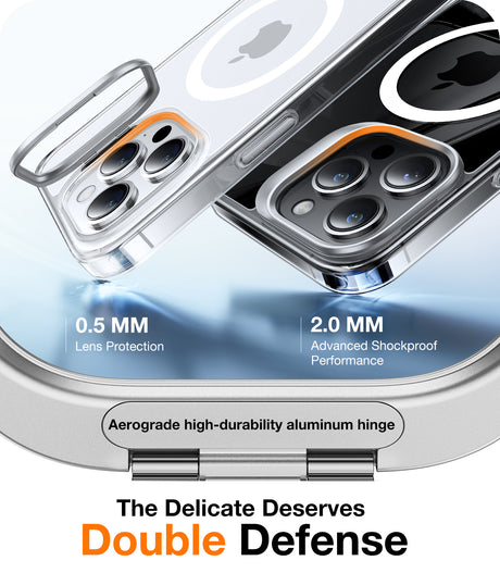 Husa de protectie Torras Lstand MagSafe compatibil cu iPhone 15 Pro, Transparent