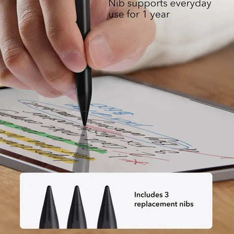 Stylus ESR Stylus Pen (6C00107), for iPad, Magnetic Attachment, Bluetooth, Type-C, Palm Rejection, Tilt Sensitivity, Negru