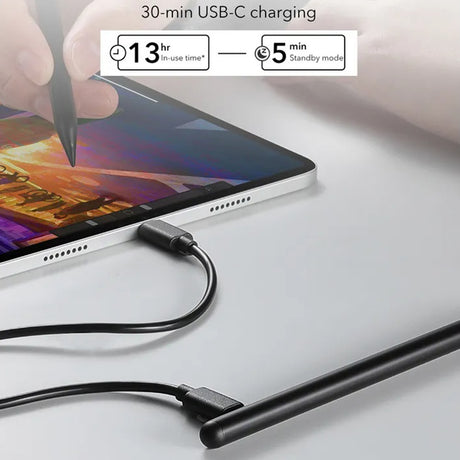 Stylus ESR Stylus Pen (6C00107), for iPad, Magnetic Attachment, Bluetooth, Type-C, Palm Rejection, Tilt Sensitivity, Negru