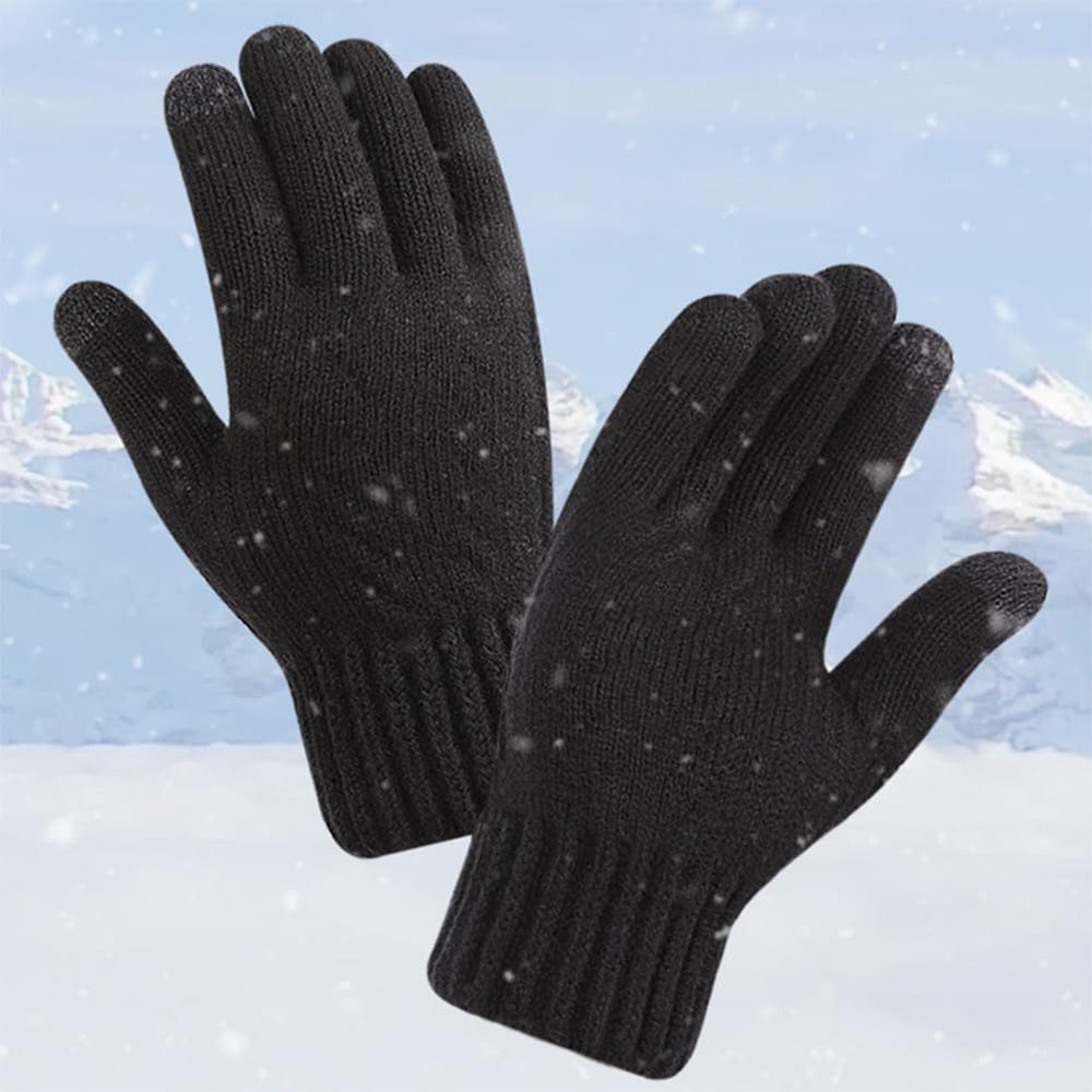 Techsuit Gloves (ST0015), from Alpaca Wool, Size 21cm, Negru