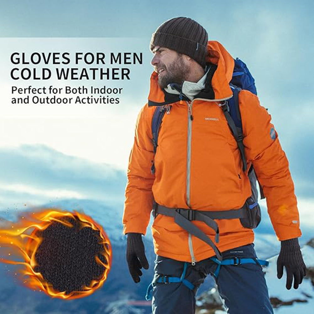 Techsuit Gloves (ST0015), from Alpaca Wool, Size 21cm, Negru