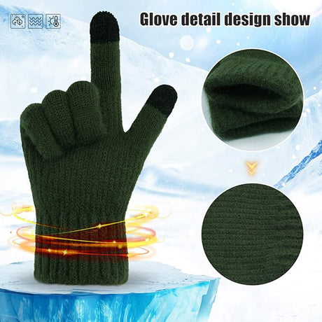 Techsuit Gloves (ST0012), from Alpaca Wool, Size 22cm, Bleumarin