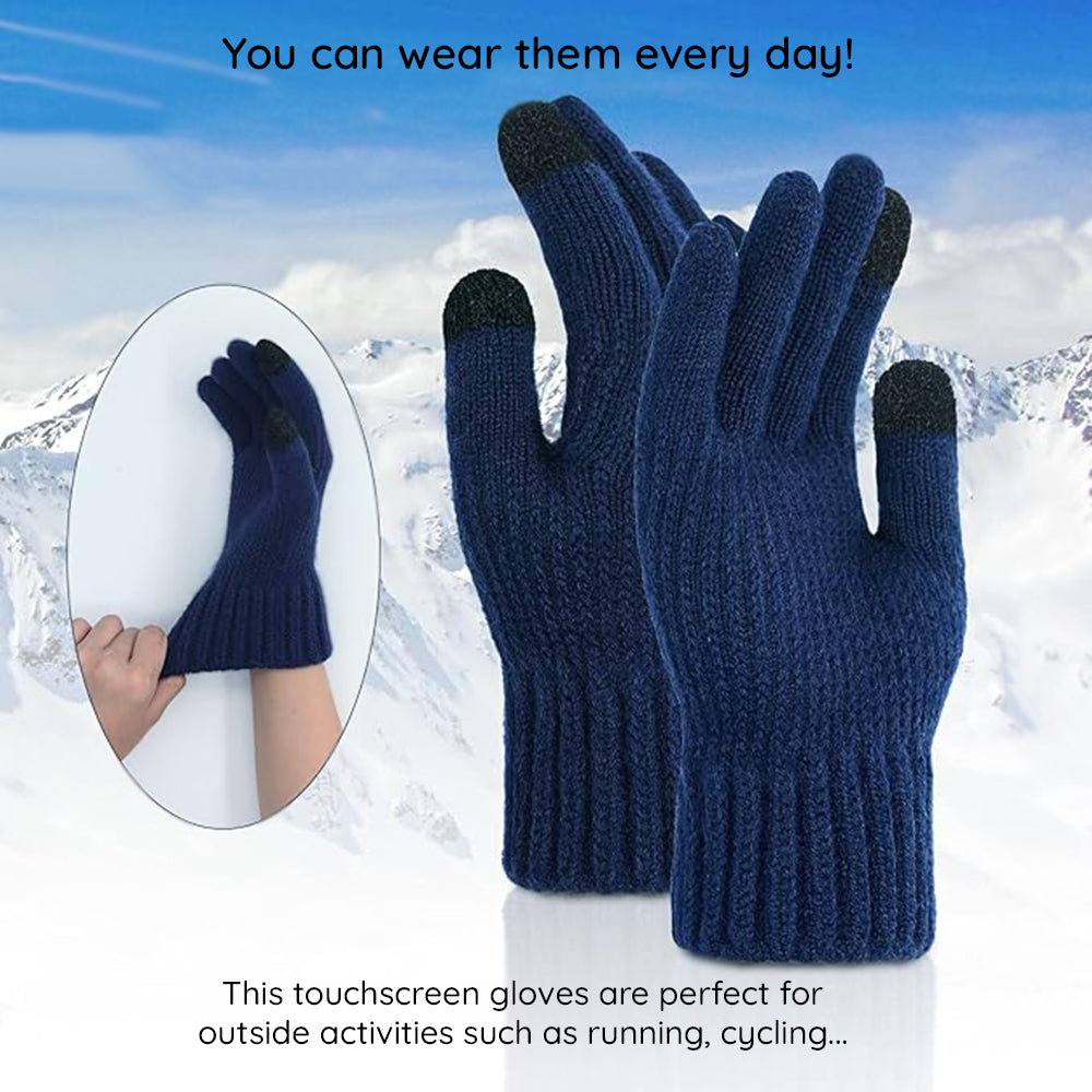 Techsuit Gloves (ST0012), from Alpaca Wool, Size 22cm, Coffee