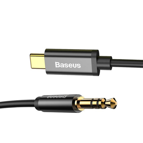 Cablu Baseus Audio Adapter M01 (CAM01-01), USB-C to Jack 3.5mm, Digital Audio Transmission, Gold-plated Plug, 1.2m, Negru