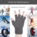 Techsuit Gloves (ST0014), from Alpaca Wool, Half Finger, Size 17cm, Bleumarin