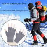 Techsuit Gloves (ST0014), from Alpaca Wool, Half Finger, Size 17cm, Bleumarin