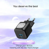 Incarcator Havit (UC220 EU), USB, Type-C, GaN, 20W, Negru / Gray