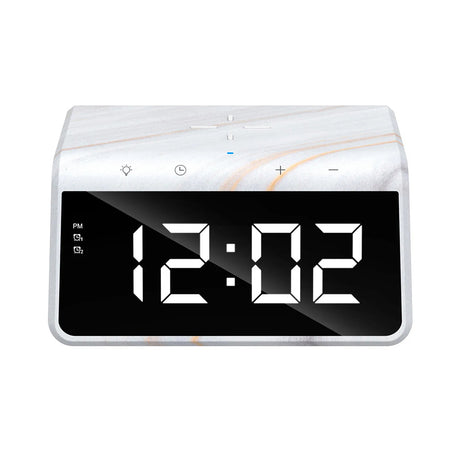 Incarcator Havit Desk Phone Wireless (W320), with Digital Clock, RGB LED Light, 15W, Marble