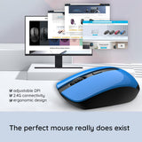 Tastatura/Mouse Havit Wireless Mouse (MS989GT), 2.4GHz, 800-1200-1600 DPI, AA Battery, Negru / Blue