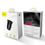 Incarcator Baseus Car Circular (CCALL-YD01), Dual USB 5A Super Fast Charging, QC 3.0, Negru